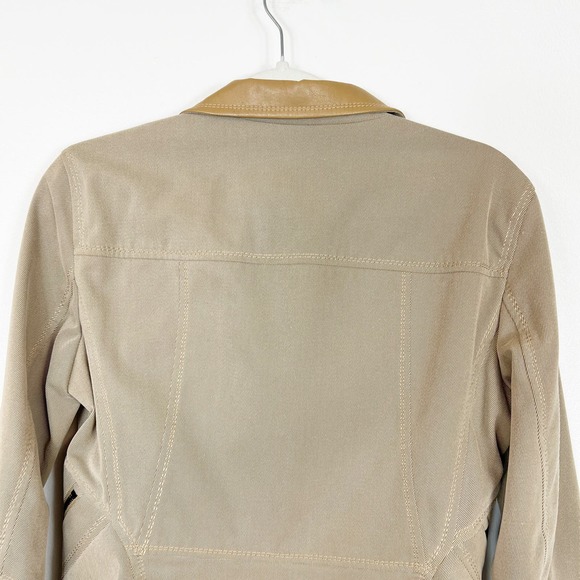 Strenesse Gabriele Strehle Zip Up Jacket with Snaps Tan Women's 6 - Picture 7 of 12